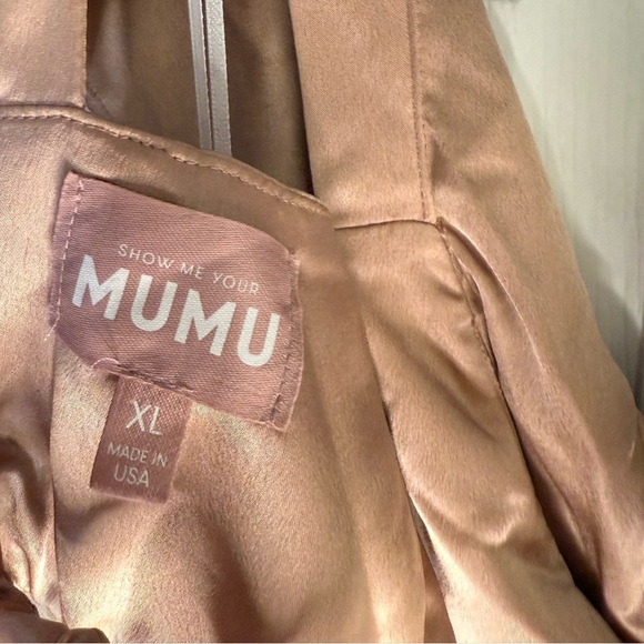 Show Me Your MuMu Zoey Midi Dress Blush Luxe Satin New With Tags Size XL - Picture 6 of 12